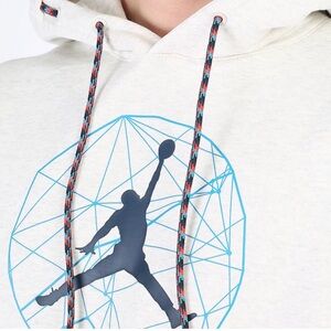 Jordan Cream Hoodie with Blue Graphic